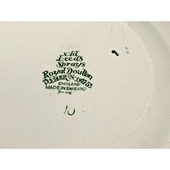 Royal Doulton Old Leeds Sprays - Small Bread & Butter Plate - Green Backstamp - Picture 6 of 6